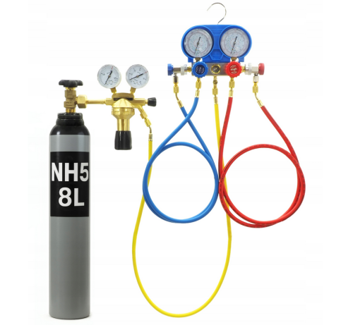 ZESTAW DO SPRAWDZANIA SZCZELNOŚCI KLIMATYZACJI R134A R410A NH5 8L REDUKTOR AZOT GCE