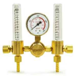 REDUKTOR Z 2 ROTAMETRAMI Ar/CO2 MIX  złoty  