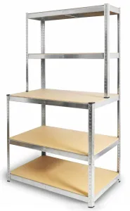 Regał magazynowy SCHODOWY metalowy 180x100x30/60 cm nadstawka 150kg 5 półek