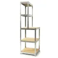 Regał magazynowy SCHODOWY metalowy 180x100x30/60 cm nadstawka 150kg 5 półek
