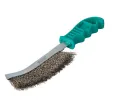 Szczotka DRUCIANA RĘCZNA 1-rzędowa drut nierdzewny falisty 0,3mm zielonaSzczotka DRUCIANA RĘCZNA 1-rzędowa drut nierdzewny falisty 0,3mm zielona